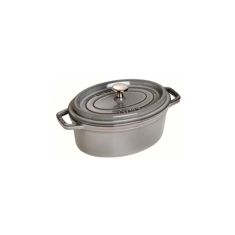 Ovale Cocotte 15 cm Graphitgrau aus Gusseisen