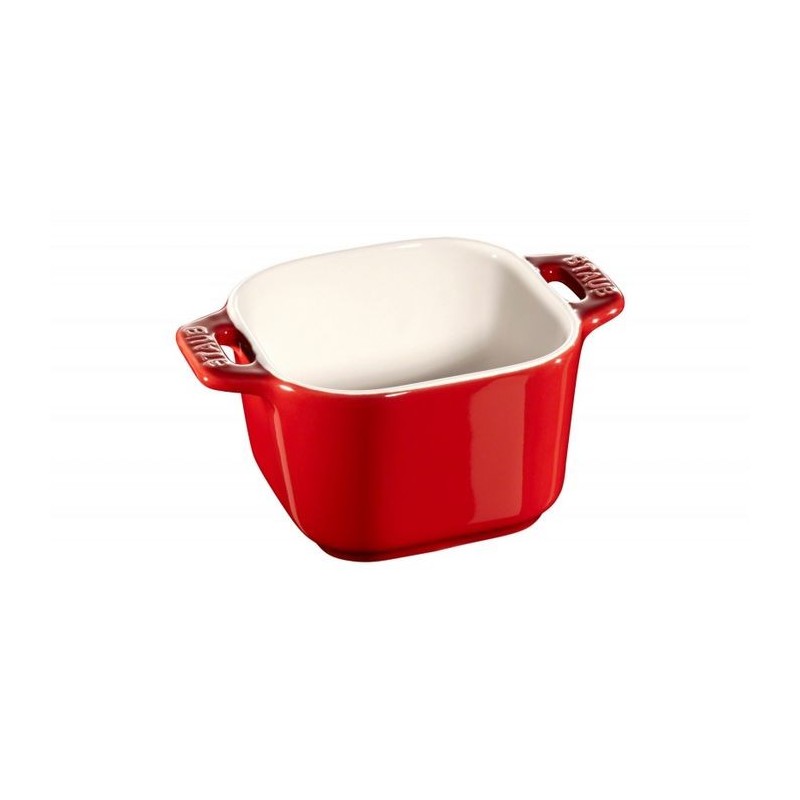 Ceramic Mini Ramekin Square 8 cm Red Set of 2