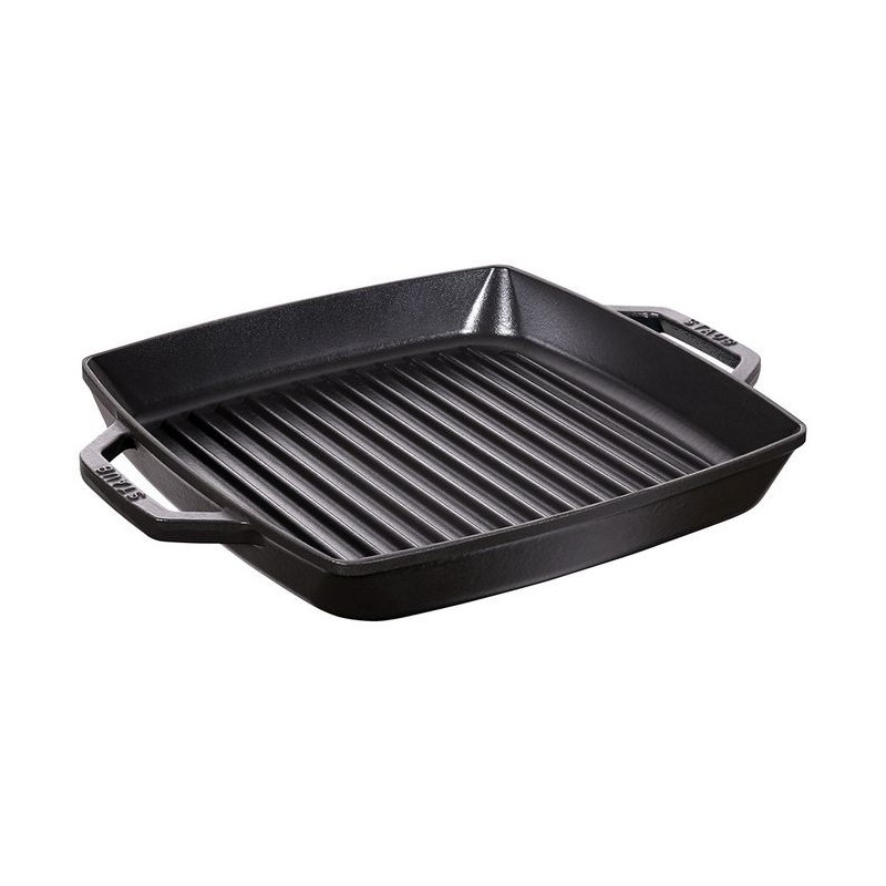 Grill 2 Griffe 23 x 23 cm Schwarz aus Gusseisen