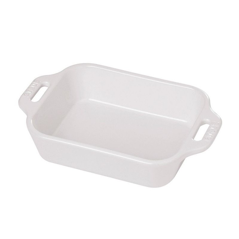 Rectangular Gratin Dish 19 x 12 cm White in Ceramic