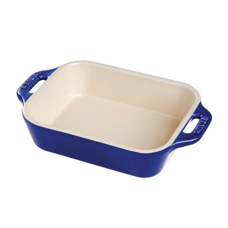 Rectangular Gratin Dish 40 x 25 cm Dark Blue in Ceramic