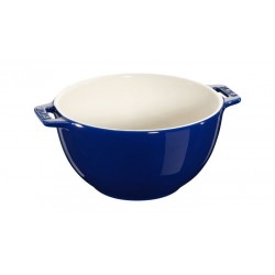 Ceramic Salad Bowl with Handle 18 cm Dark Blue