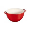 Ceramic Salad Bowl with Handle 18 cm Red