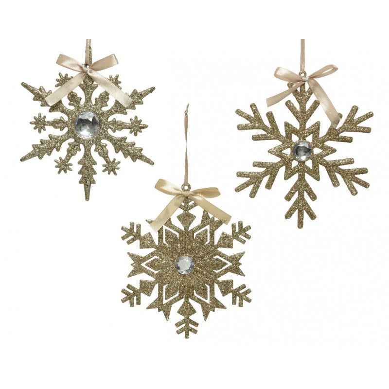 Hanging Gold Snowflakes. Single piece