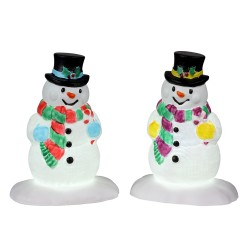 Holly Hat Snowman Set Of 2 B/O 4.5V Cod. 24965