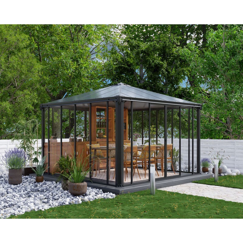 Canopia Geschlossener Pavillon Ledro aus Aluminium 3,6 x 3,6 m