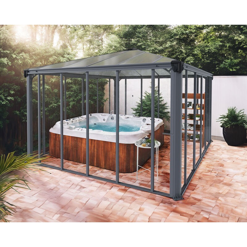 Canopia Geschlossener Pavillon Ledro aus Aluminium 3,6 x 3,6 m