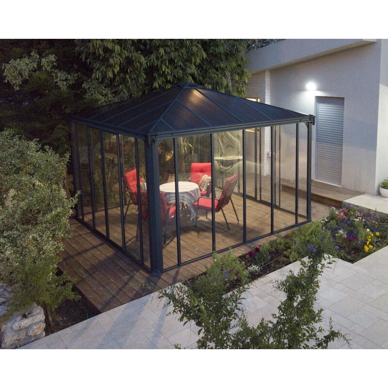 Canopia Geschlossener Pavillon Ledro aus Aluminium 3,6 x 3,6 m