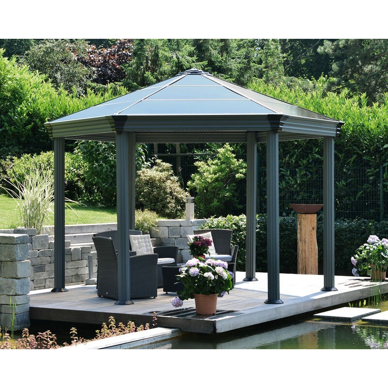 Canopia Sechseckiger Pavillon Rom aus Aluminium 3,6 x 4 m