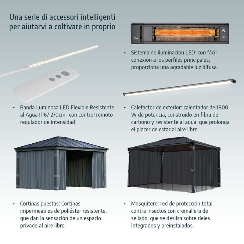 Canopia Dallas Pavillon aus Aluminium 4,3 x 4,9 m