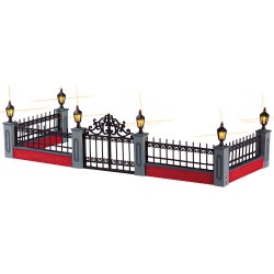 Lighted Wrought Iron Fence Set of 5 Cod. 54303