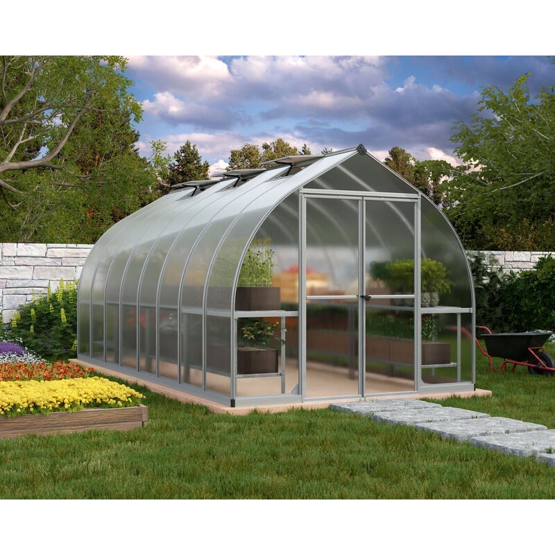 Canopia Beautiful Double Layer Garden Greenhouse in Polycarbonate 490X244X219 cm Silver