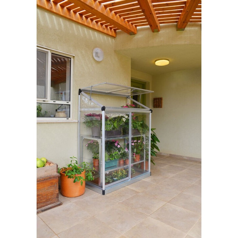 Canopia Anbau-Gartengewächshaus aus Polycarbonat, 125 x 63 x 160 cm, transparent