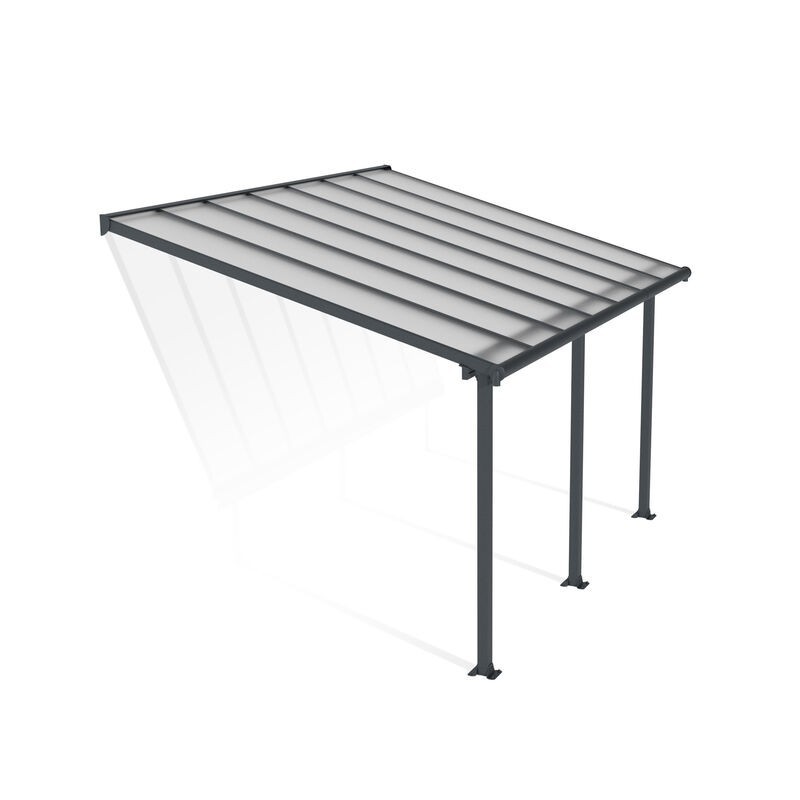 Canopia Olympia-Anbaupergola aus Aluminium, 3 x 4,3 m, Grau