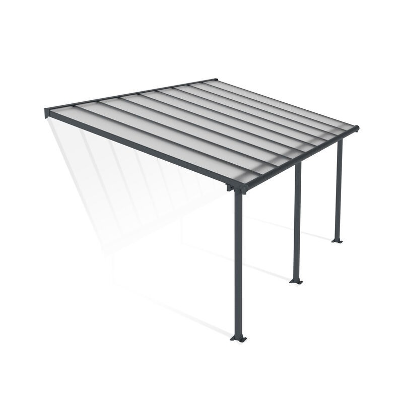 Canopia Olympia-Anbaupergola aus Aluminium, 3 x 5,5 m, Grau