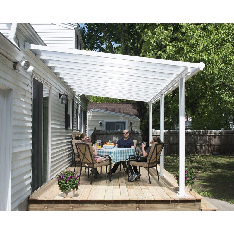 Canopia Olympia-Anbaupergola aus Aluminium, 3 x 5,5 m, Grau