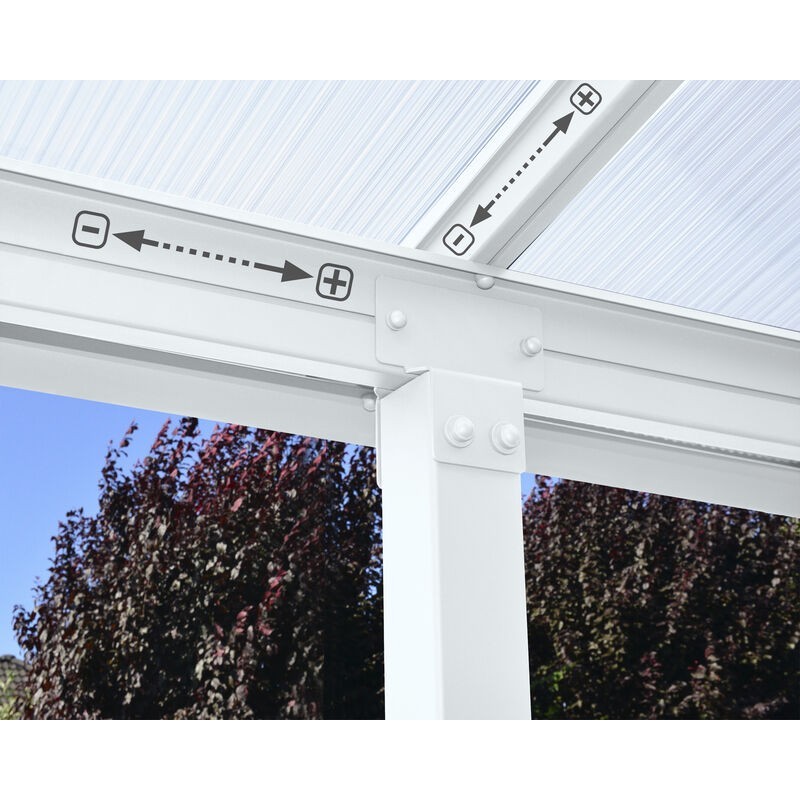 Canopia Olympia-Anbaupergola aus Aluminium, 3 x 5,5 m, Grau