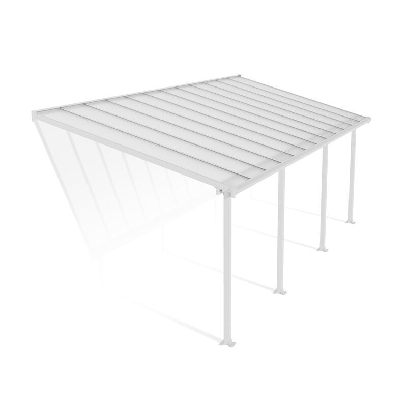 Canopia Olympia-Anbaupergola aus Aluminium, 3 x 7,4 m, Weiß