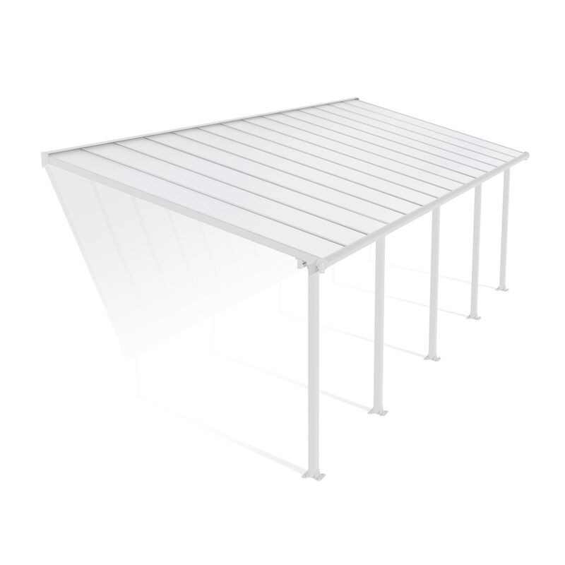 Canopia Olympia-Anbaupergola aus Aluminium, 3 x 8,6 m, Weiß