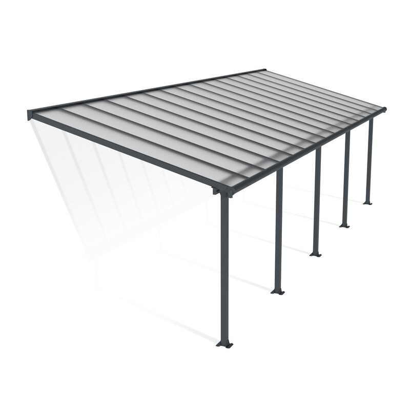 Canopia Olympia Lean-to Pergola in Aluminum 3X9.2 m Grey