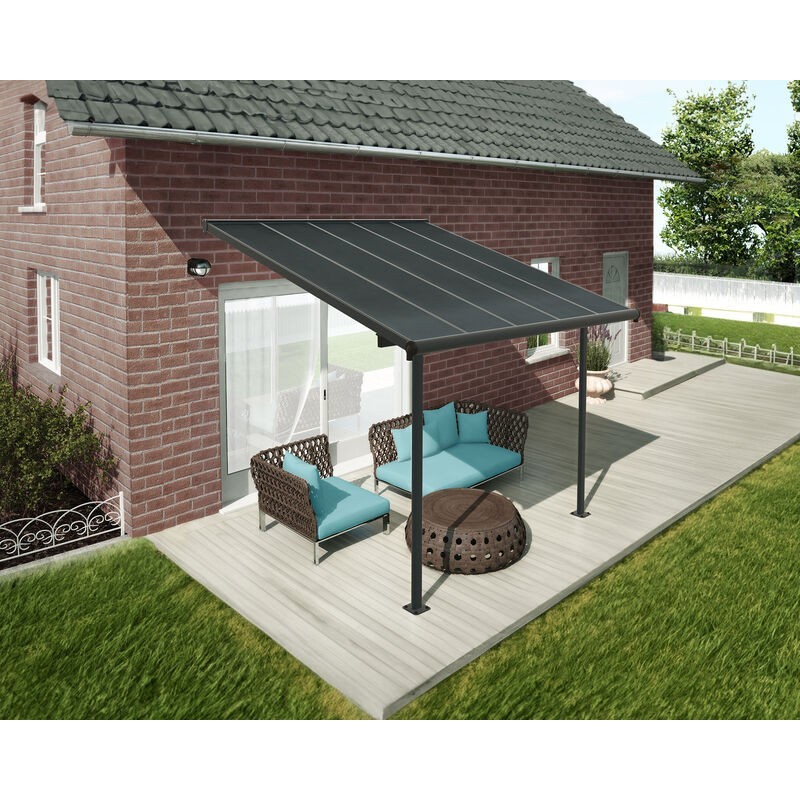 Canopia Capri Lean-to Pergola in Aluminum 3X3 m Grey