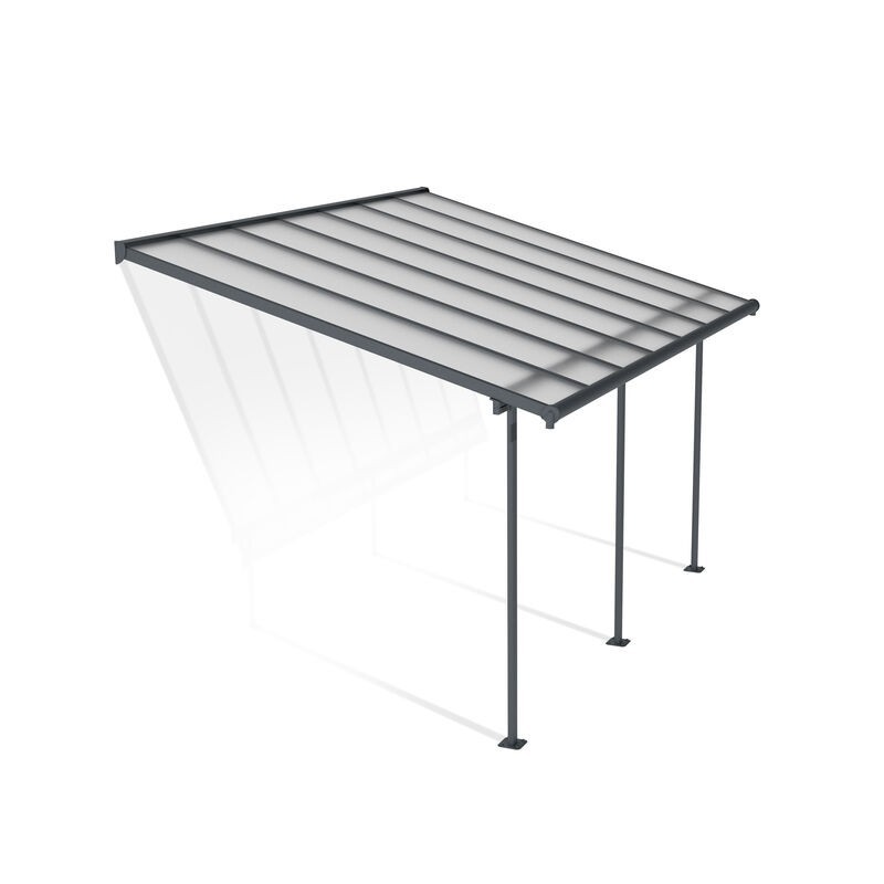 Canopia Sierra Anbaupergola aus Aluminium, 3 x 4,3 m, Grau