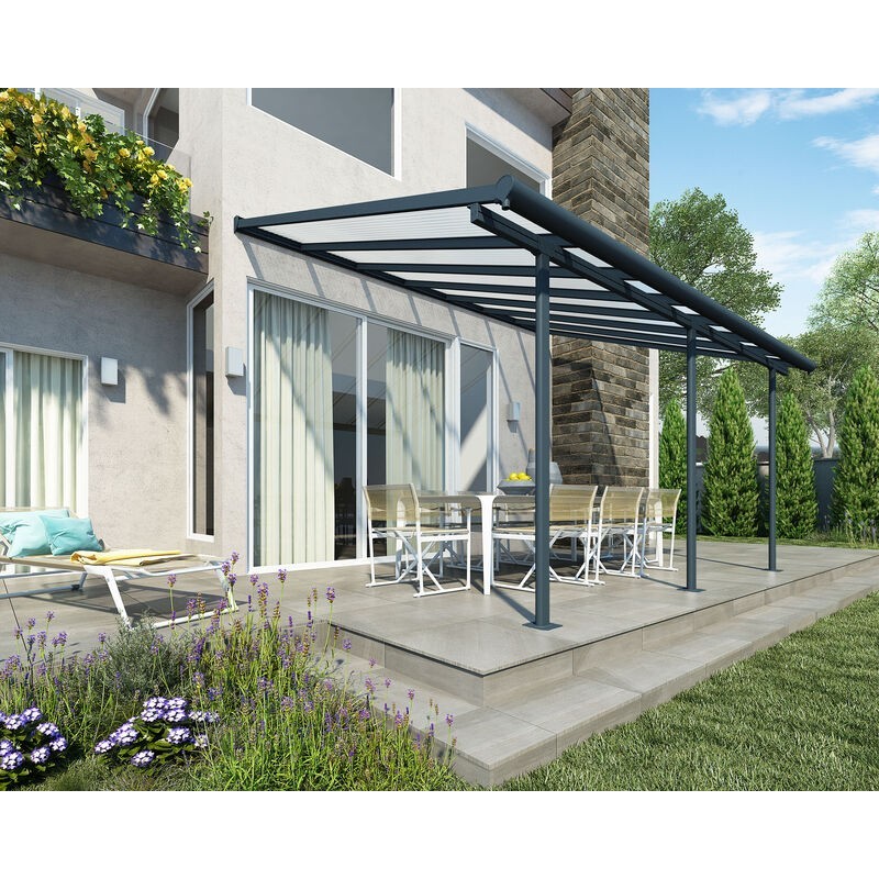 Canopia Sierra Lean-to Pergola in Aluminum 3X4.3 m Grey