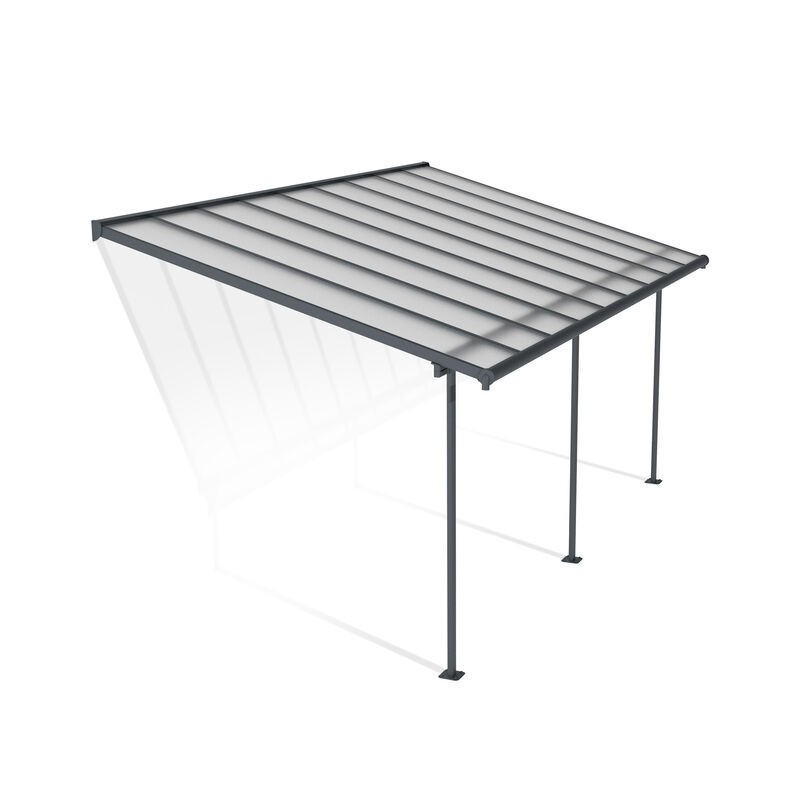 Canopia Sierra Anbaupergola aus Aluminium, 3 x 5,6 m, Grau