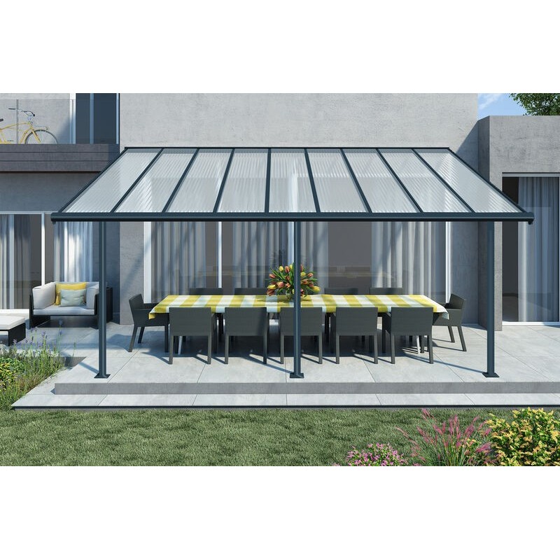 Canopia Sierra Lean-to Pergola in Aluminum 3X5.6 m Grey