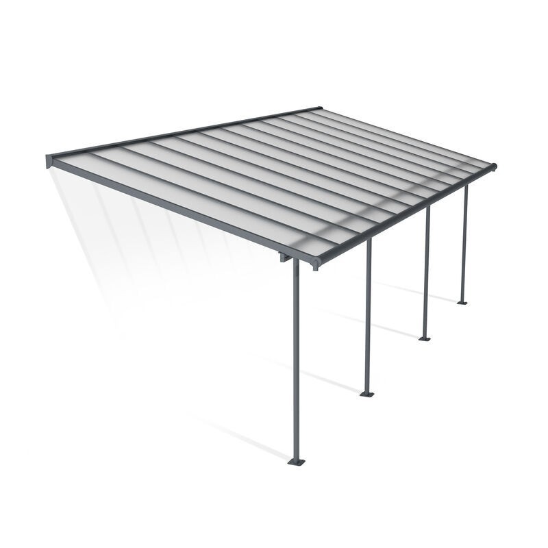 Canopia Sierra Anbaupergola aus Aluminium, 3 x 7,4 m, Grau