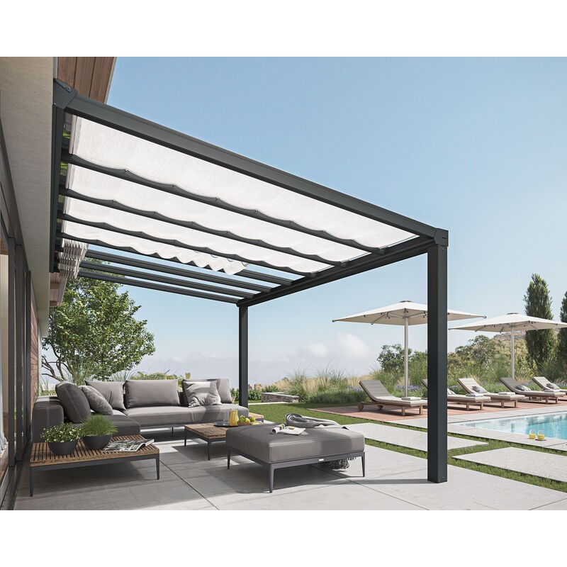 Canopia Stockholm Pergola aus Premium-Aluminium 3,4 x 5,2 m transparent