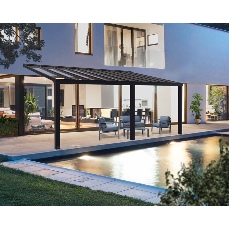 Canopia Stockholm Pergola aus Premium-Aluminium 3,4 x 7,3 m transparent