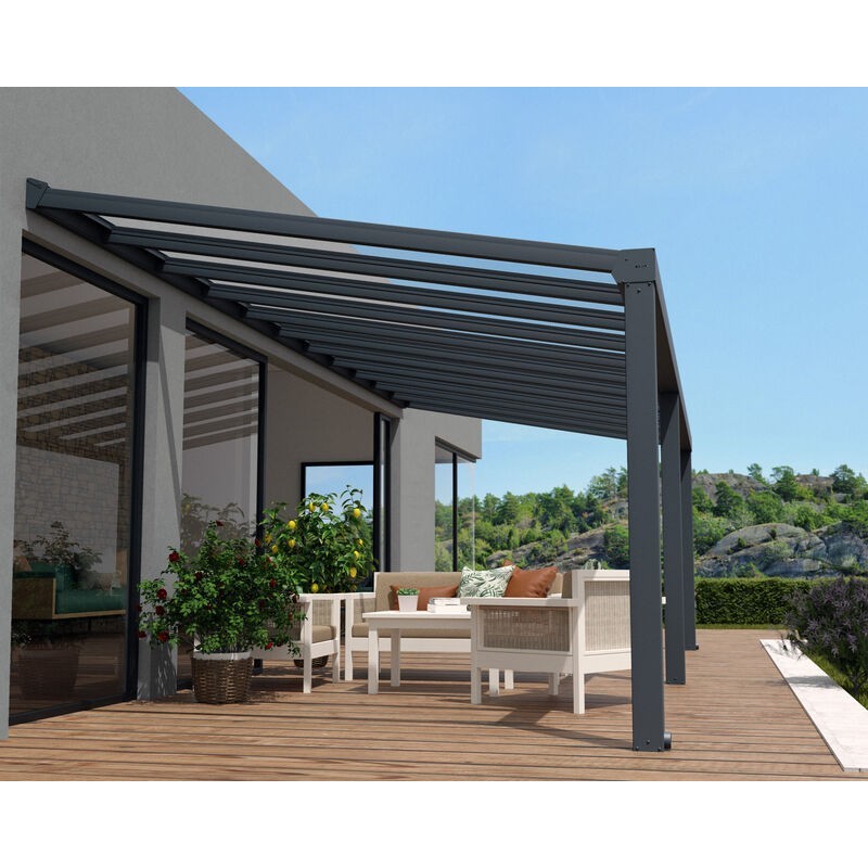 Canopia Stockholm Premium Aluminium-Pergola 3,4 x 8 m, transparent