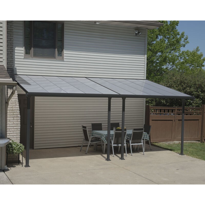 Canopia Feria Lean-to Pergola in Aluminum 3X6.1 m Grey