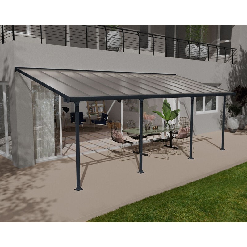 Canopia Feria Lean-to Pergola in Aluminum 3X7.3 m Grey