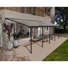 Canopia Feria Lean-to Pergola in Aluminum 3X9.2 m Grey