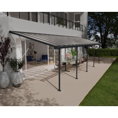 Canopia Feria Lean-to Pergola in Aluminum 3X9.7 m Grey