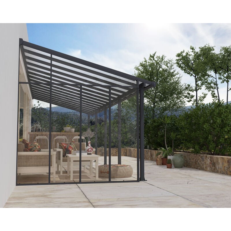 Canopia 3 m Pergola-Seitenwand, Grau