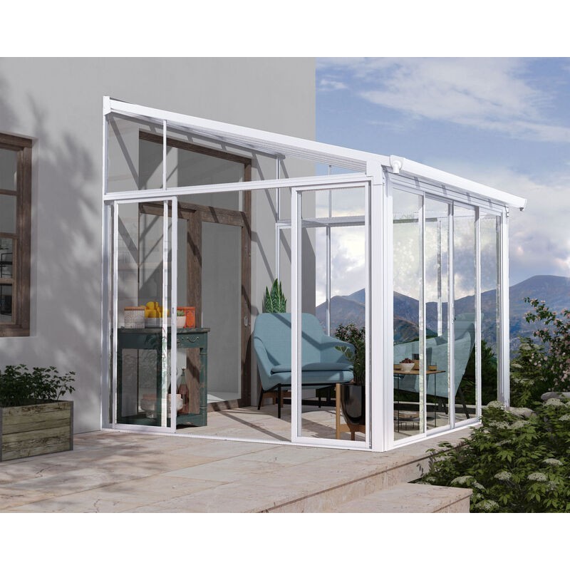 Canopia San Remo geschlossene Pergola aus Aluminium, 3 x 3 m, Weiß