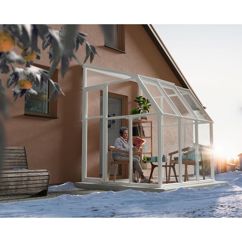 Canopia Wintergarten-Veranda aus Polycarbonat, 2 x 2 m, Weiß