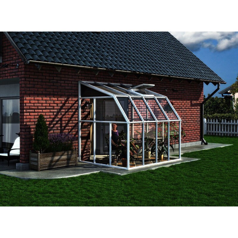 Canopia Wintergarten-Veranda aus Polycarbonat, 2 x 2,6 m, Weiß