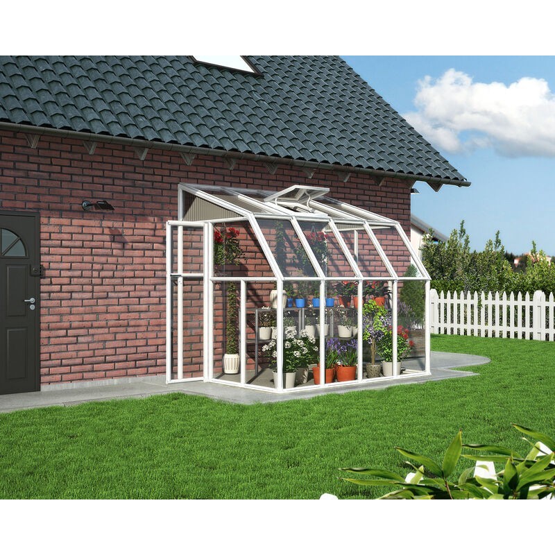 Canopia Wintergarten-Veranda aus Polycarbonat, 2 x 2,6 m, Weiß