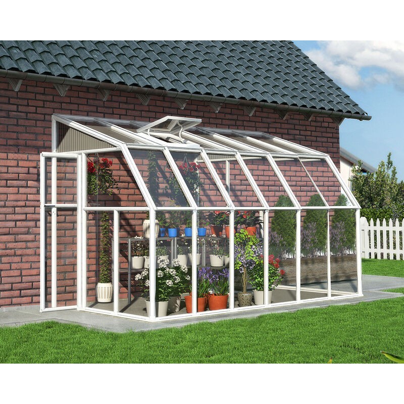 Canopia Wintergarten-Veranda aus Polycarbonat, 2 x 3,8 m, Weiß