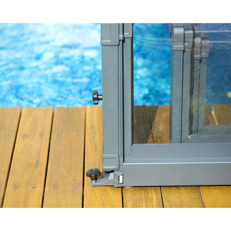 Canopia Mallorca Teleskopabdeckung aus Polycarbonat und Aluminium für Schwimmbad 6 x 4 m