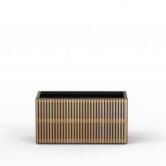 Herstera DECO PLANTER planter in Black Metal and Wood 100x50x50 cm