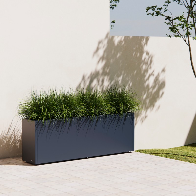 Herstera PLANTER 30 Pflanzgefäß aus anthrazitfarbenem Metall 150x30x50 cm