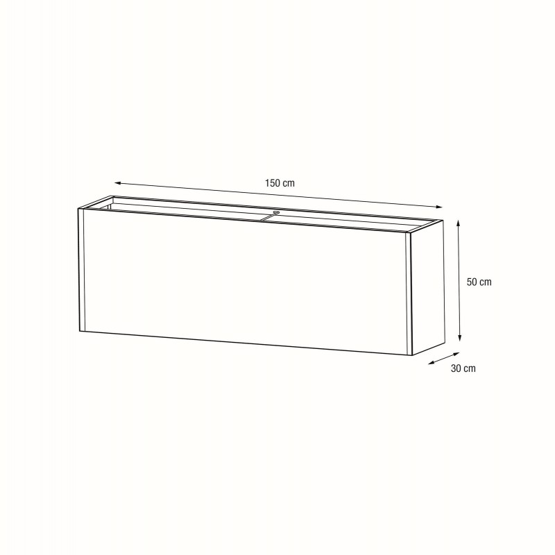 Herstera PLANTER 30 Pflanzgefäß aus anthrazitfarbenem Metall 150x30x50 cm