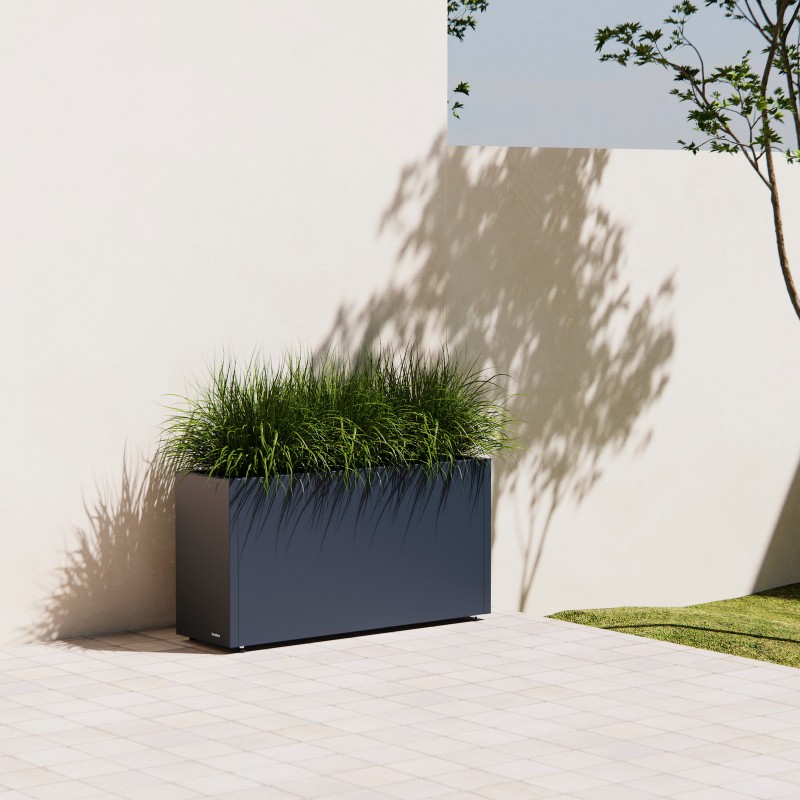 Herstera PLANTER 30 Pflanzgefäß aus anthrazitfarbenem Metall 100x30x50 cm