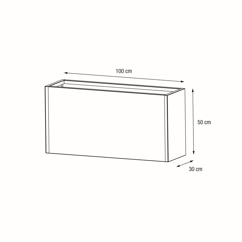 Herstera PLANTER 30 Pflanzgefäß aus anthrazitfarbenem Metall 100x30x50 cm