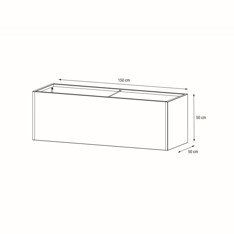 Herstera PLANTER 50 Pflanzgefäß aus anthrazitfarbenem Metall, 150 x 50 x 50 cm